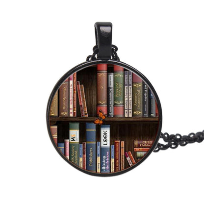 Glass Dome Enchanted Book Necklace