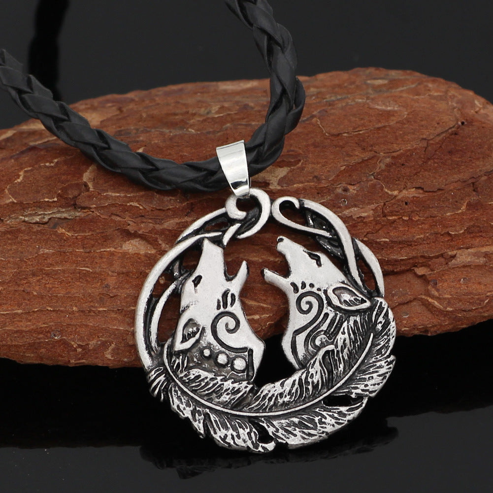 Twin Howl Wolf Spirit Necklace