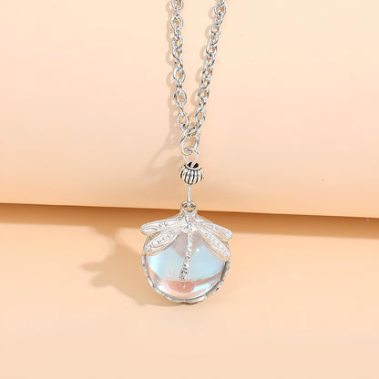 Enchanted Dragonfly Crystal Drop Necklace