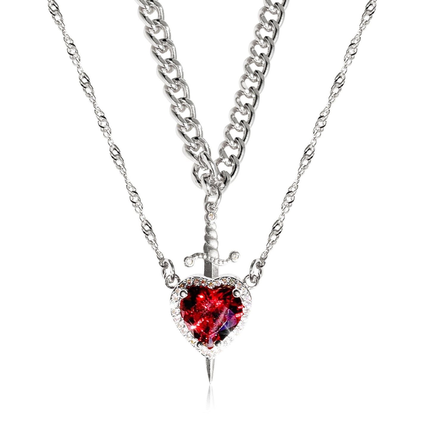 Sacred Bond of Blade & Love Necklace Set