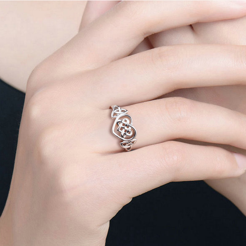 Eternal Unity Love Knot Silver Ring