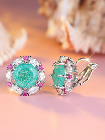 Sea Light Halo Crystal Earrings