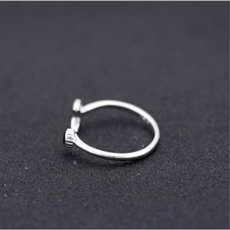 Midnight Crescent Charm Ring