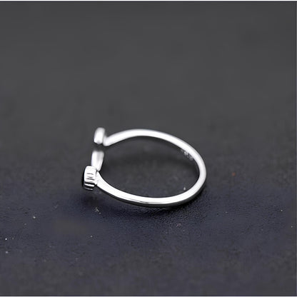 Midnight Crescent Charm Ring