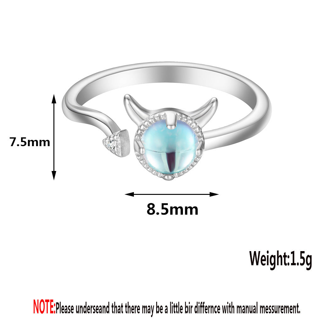 Moonlit Devil Horn Ring