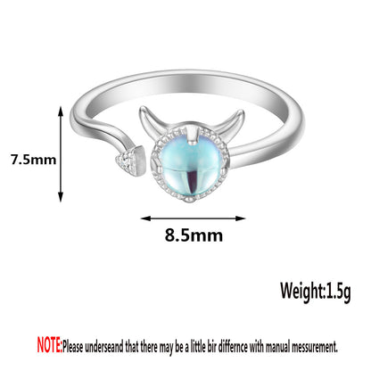 Moonlit Devil Horn Ring
