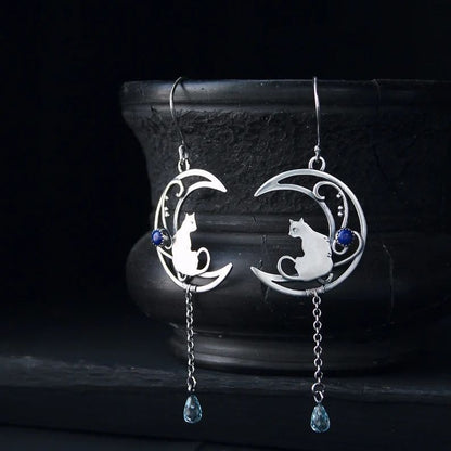 Celestial Whispers Cat Earrings Set