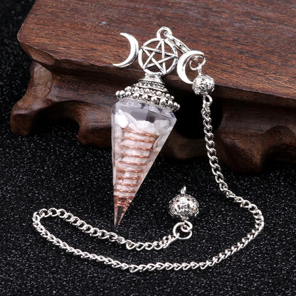 Triple Goddess Crystal Pendulum Necklace