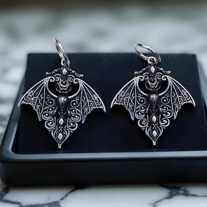 Gothic Bat Guardian Earrings