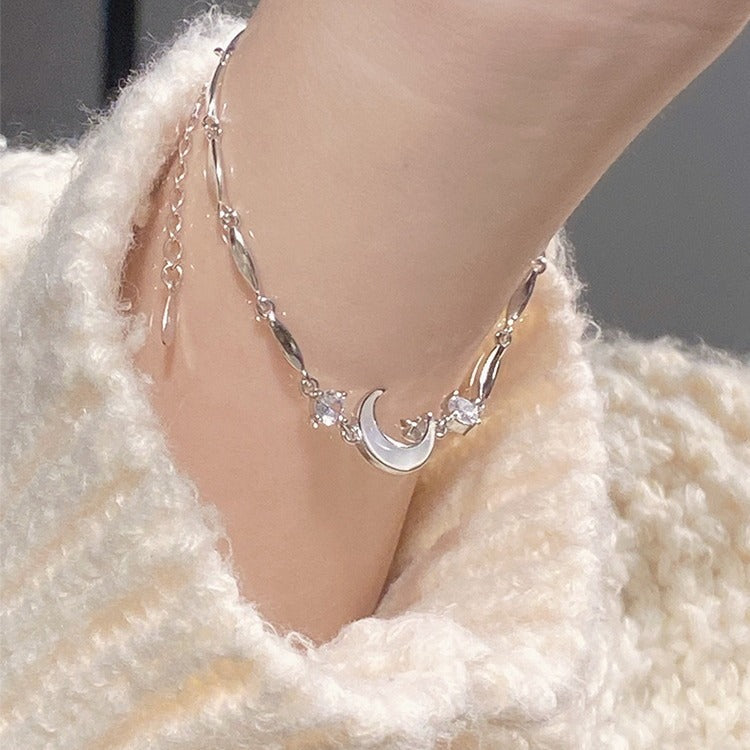 Lunar Grace Crescent Chain Bracelet
