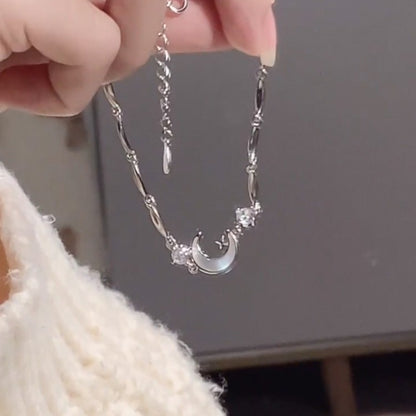 Lunar Grace Crescent Chain Bracelet
