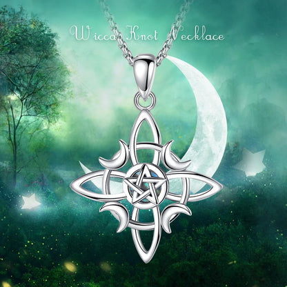 Pentacle Witches Knot protection Necklace