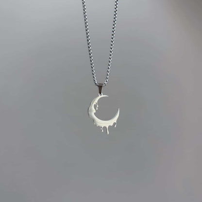 Dripping Crescent Moon Necklace