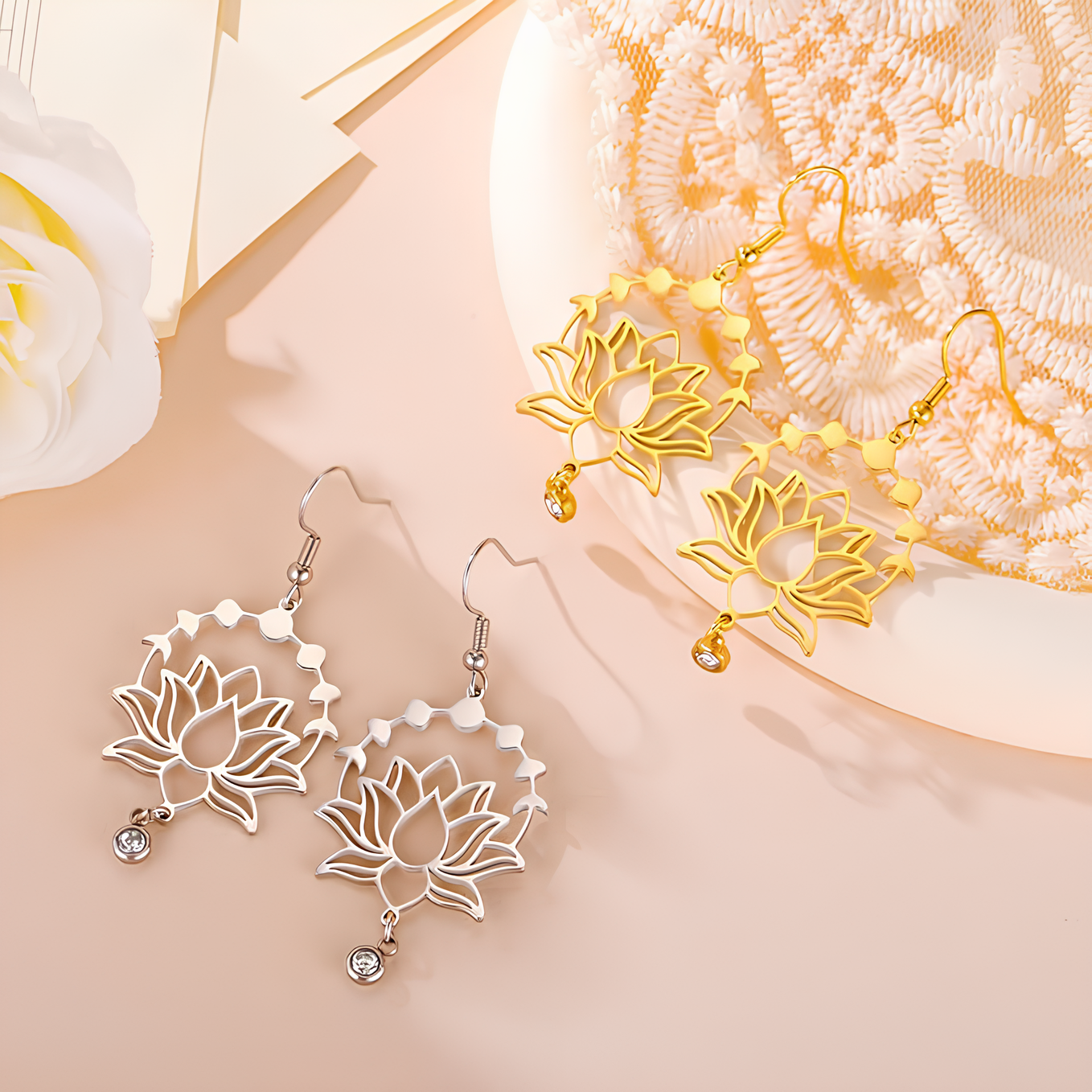Lotus Radiance Bloom Earrings