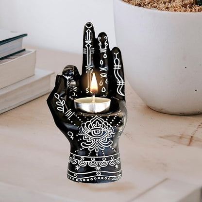 Mystic Black Hand Candle & Incense Holder