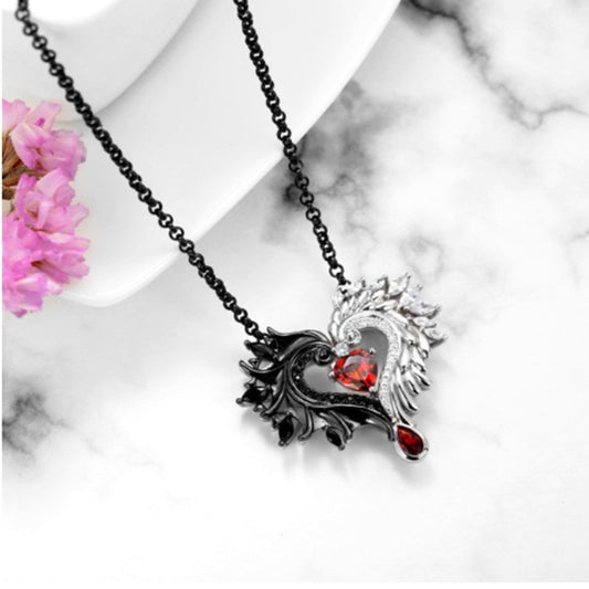Wings of Light and Shadow Love Necklace