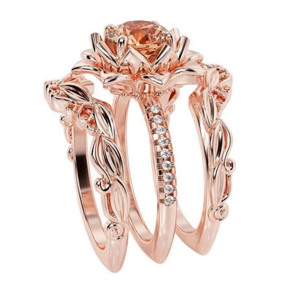 Lotus Bloom Ring Set