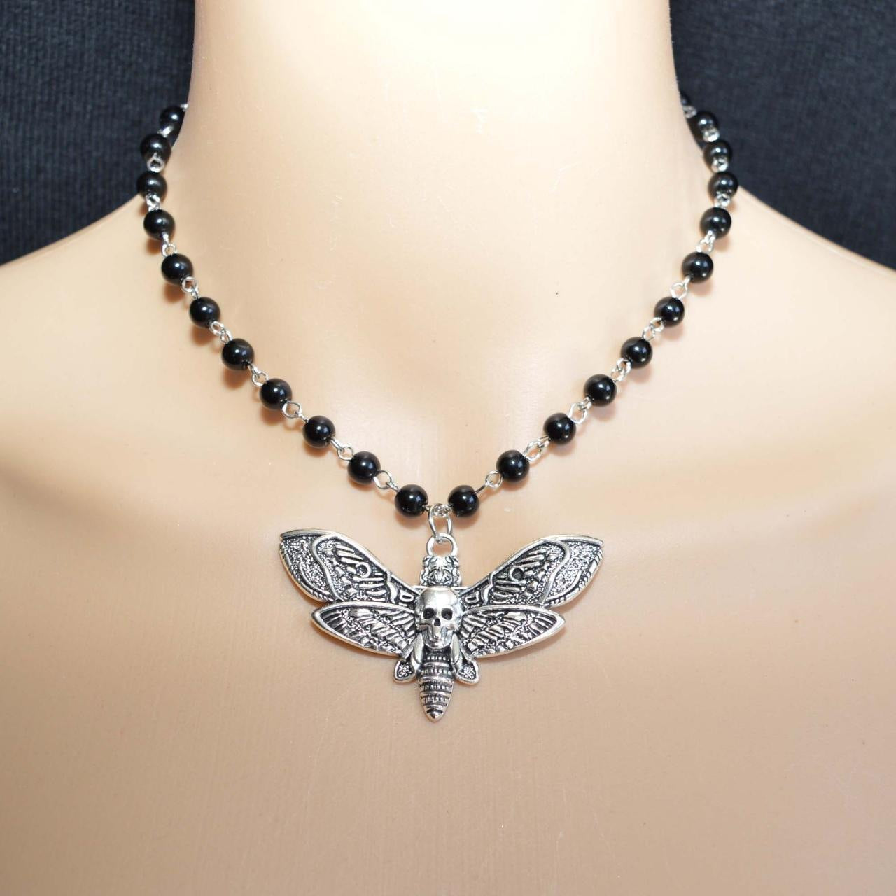 Death Head Moth Pearl Necklace