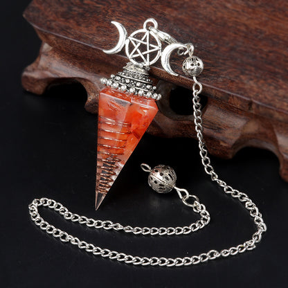 Triple Goddess Crystal Pendulum Necklace