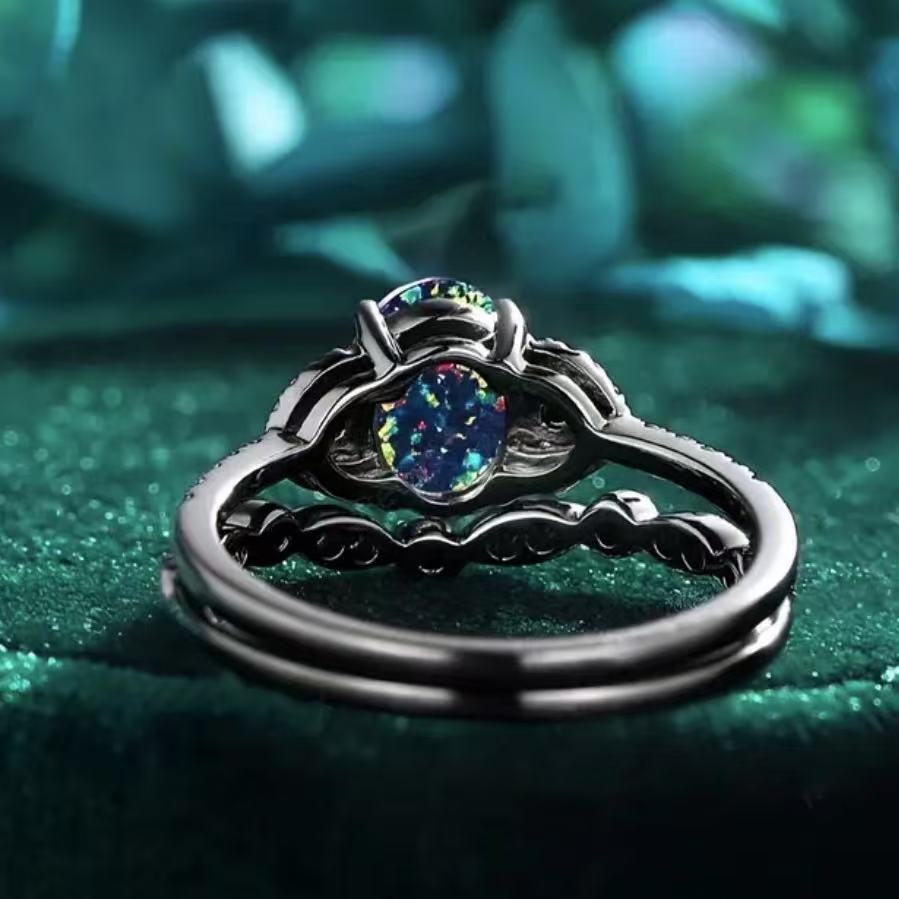 Aurora Prism Obsidian Ring
