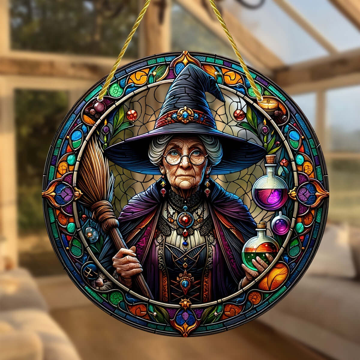 Mystic Witch's Sunlit Portal Light Catcher