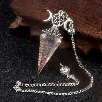 Triple Goddess Crystal Pendulum Necklace