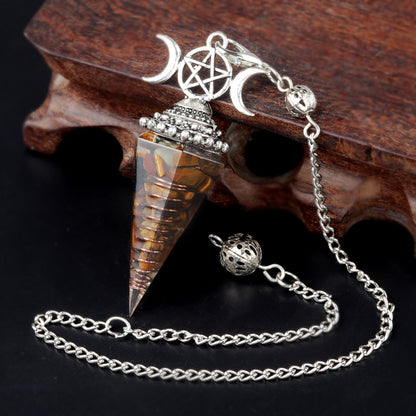 Triple Goddess Crystal Pendulum Necklace