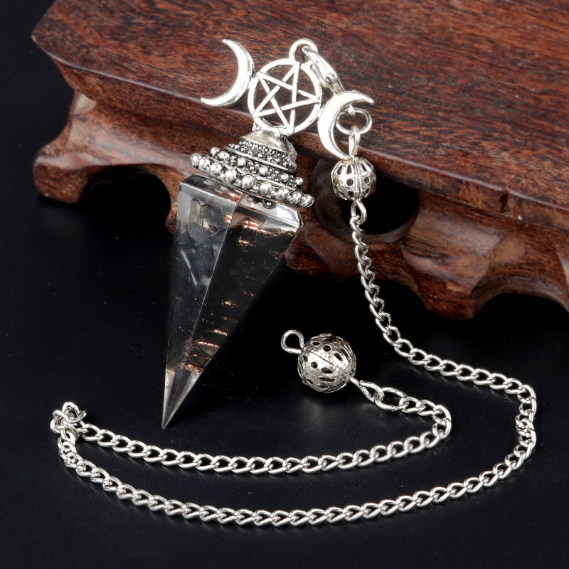 Triple Goddess Crystal Pendulum Necklace