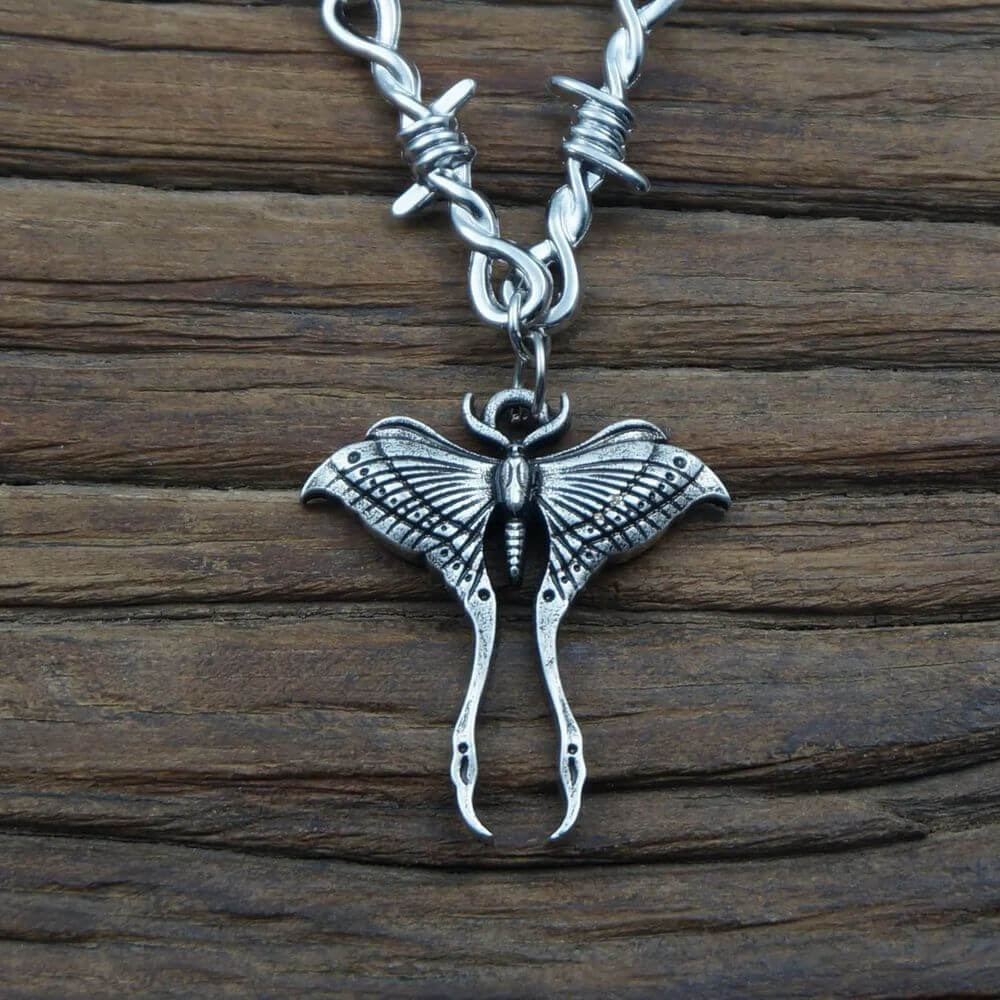 Gothic Death Moth Necklace