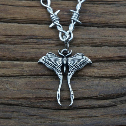 Gothic Death Moth Necklace