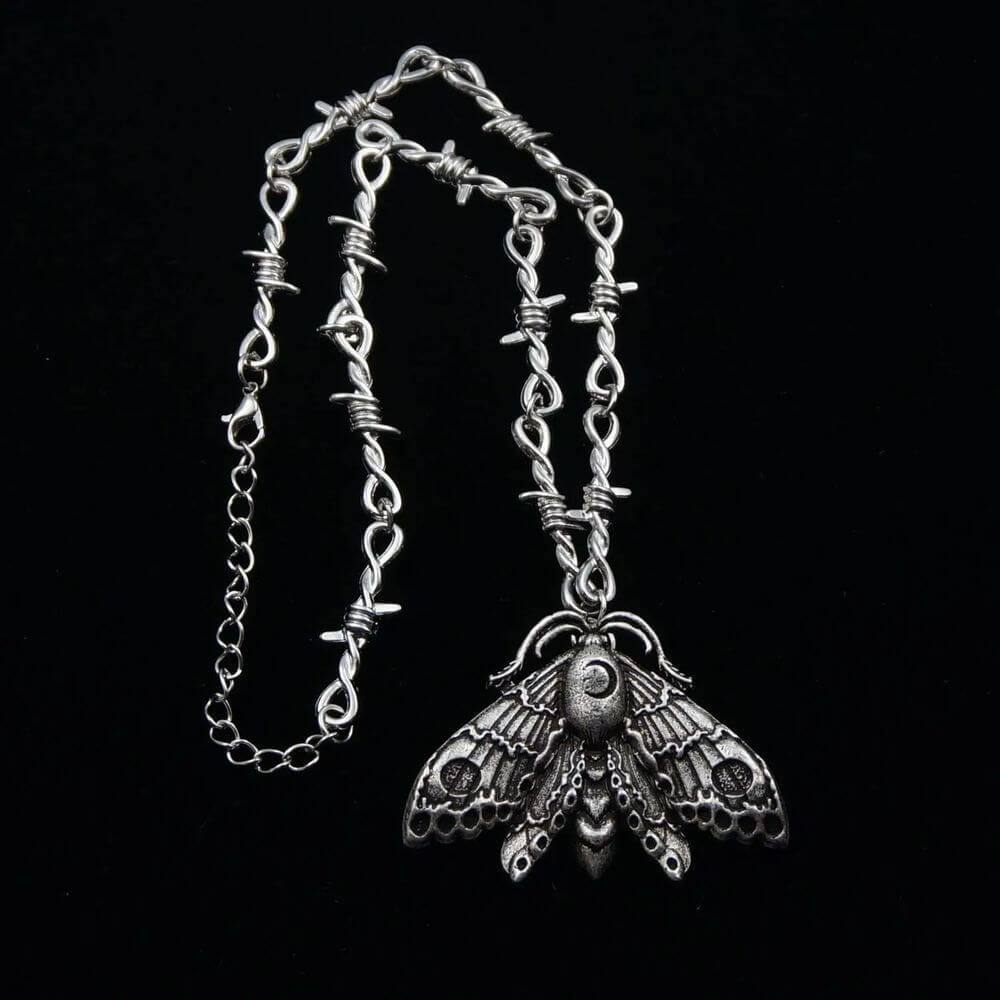 Gothic Death Moth Necklace