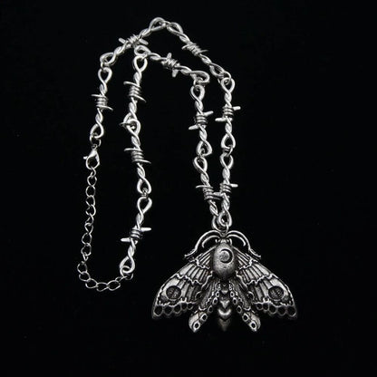 Gothic Death Moth Necklace