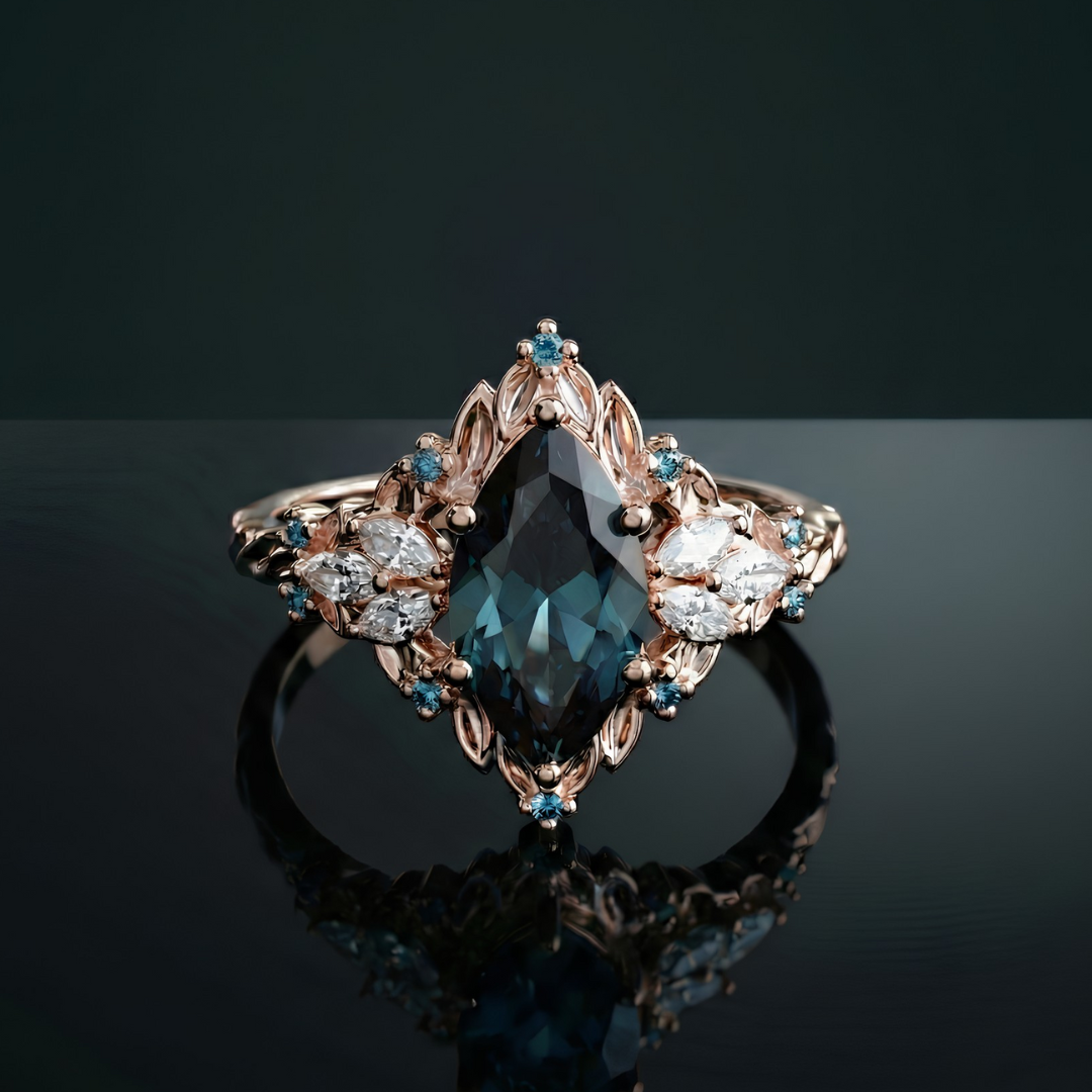 Shadowleaf Guardian Crystal Ring