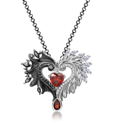 Wings of Light and Shadow Love Necklace