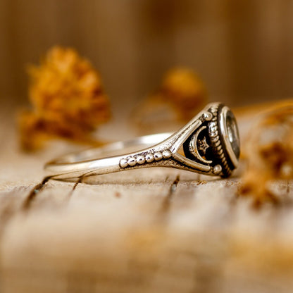 Crescent Veil Crystal Ring