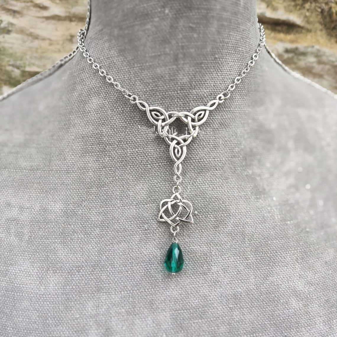 Sacred Trinity Knot Drop Necklace