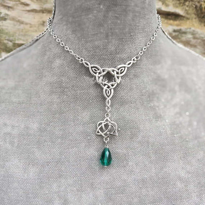 Sacred Trinity Knot Drop Necklace