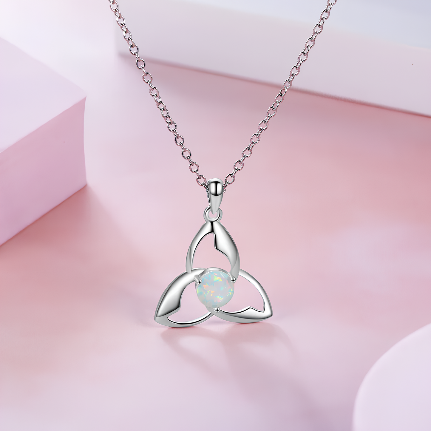 Divine Opal Triquetra Necklace