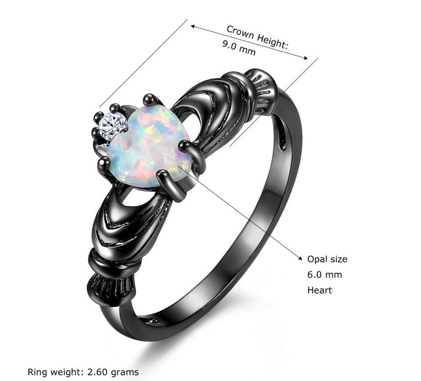 Lunar Opal Heart Ring