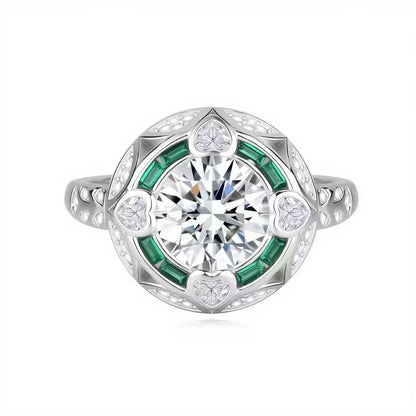 Emerald Halo Love Ring