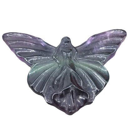 Natural Crystal Carved Colorful Fluorite Butterfly Figurine