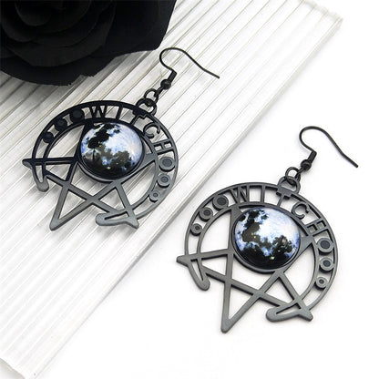 Witch's Black Moon Earrings