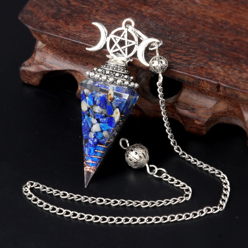 Triple Goddess Crystal Pendulum Necklace