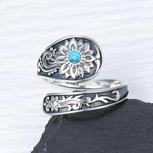 Floral Whisper Turquoise Ring