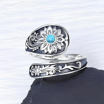 Floral Whisper Turquoise Ring