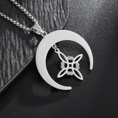 Witches Knot Crescent Moon Necklace