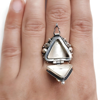 Sacred Triangle Herb Locket Ring