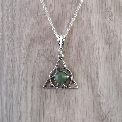 Whispers of Magic: Aventurine Triquetra Necklace