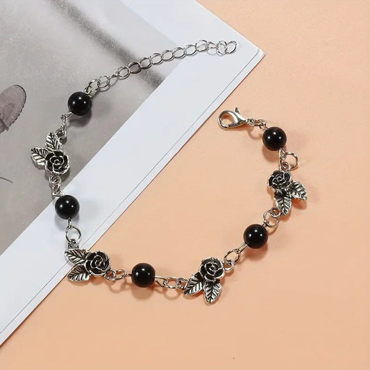 Gothic Rose Charm Bracelet