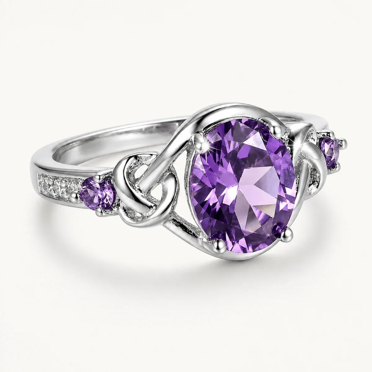 Amethyst Knot Ring studio product photo
